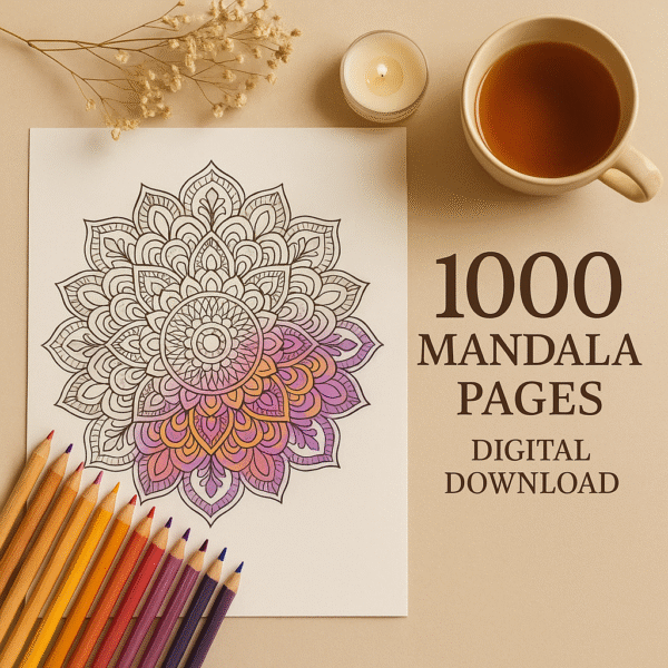 1,000 Mixed Mandala Coloring Pages