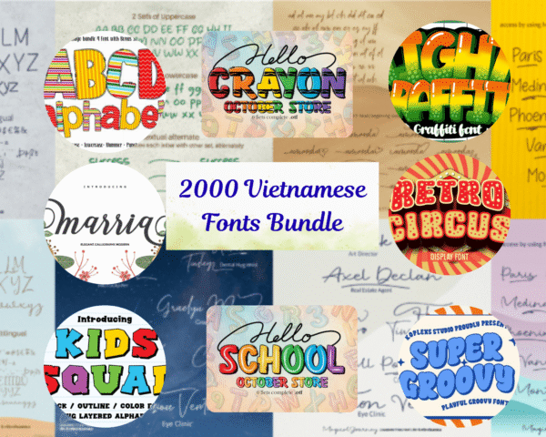 2000 Vietnamese Fonts Bundle